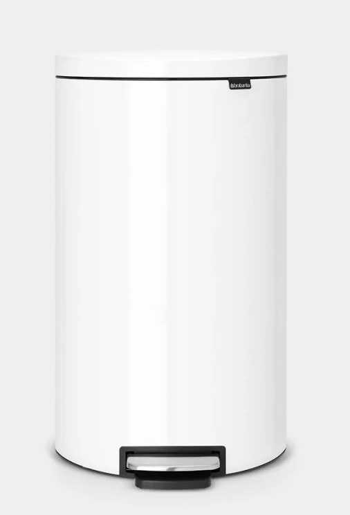 BRABANTIA Pedal Bin Flatback Plus - White 30 LT