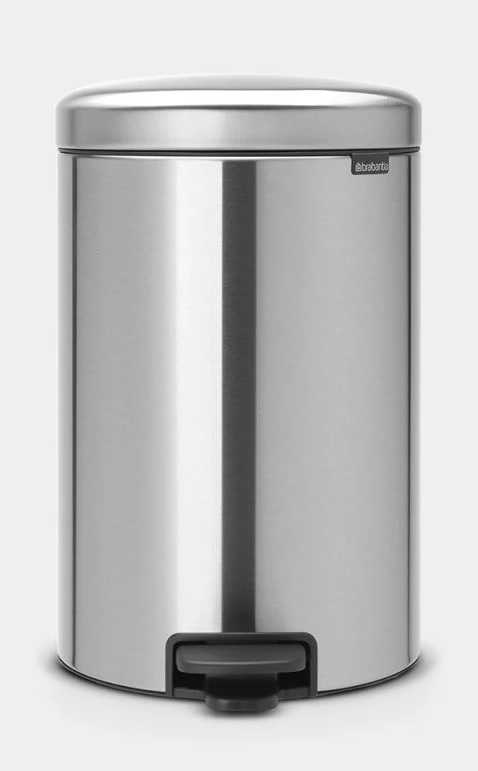 BRABANTIA Newicon Pedal Bin - Matt Steel Fingerprint Proof 20 LT