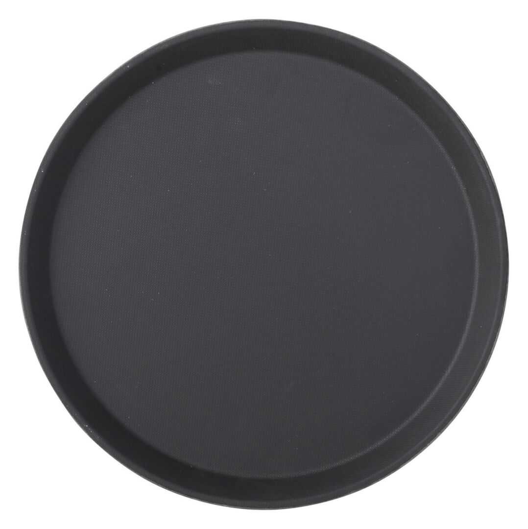 UTOPIA Black Non Slip Tray Round 14` (35.5 cm)