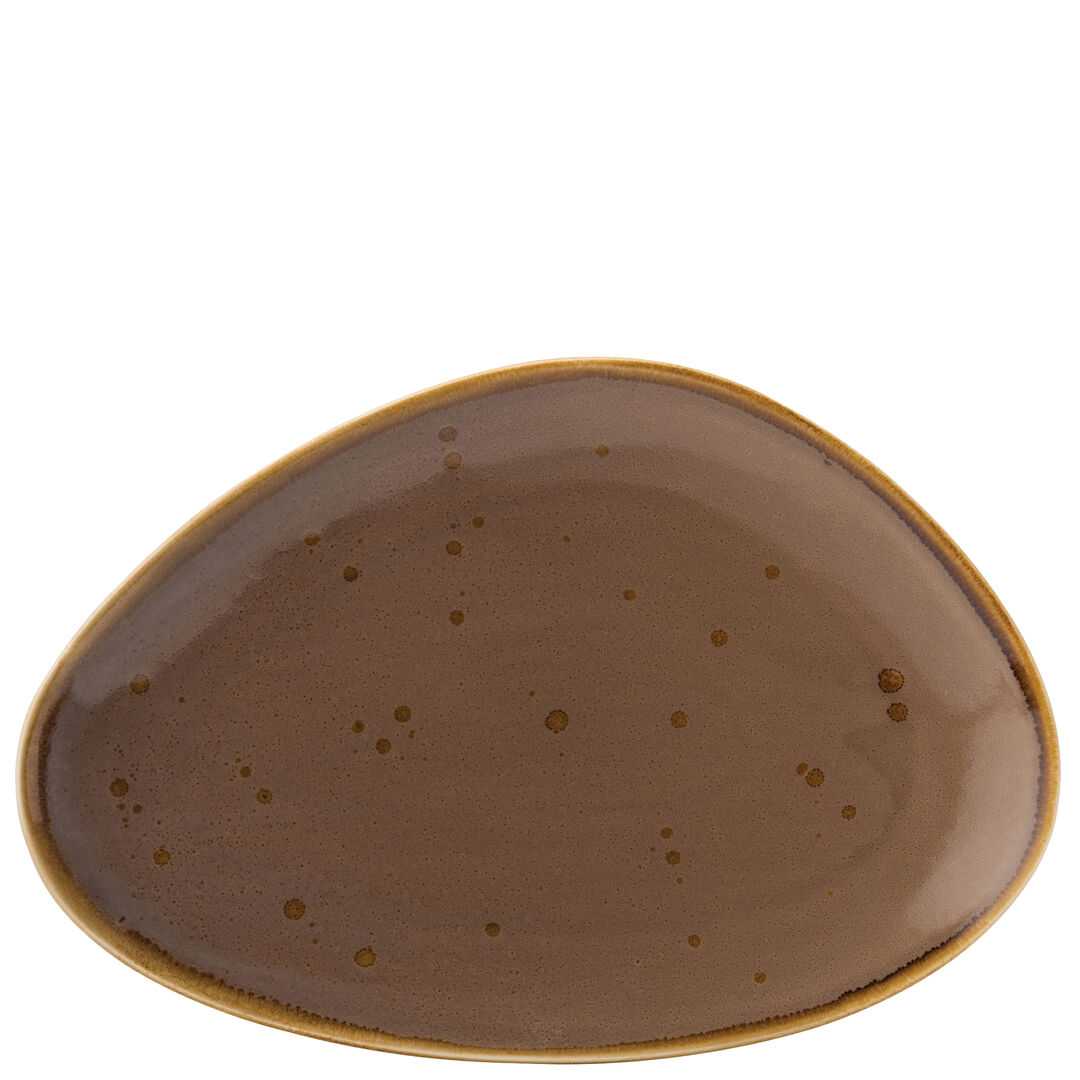 UTOPIA Earth Mocha Oblong Plate 14` (35.5cm)