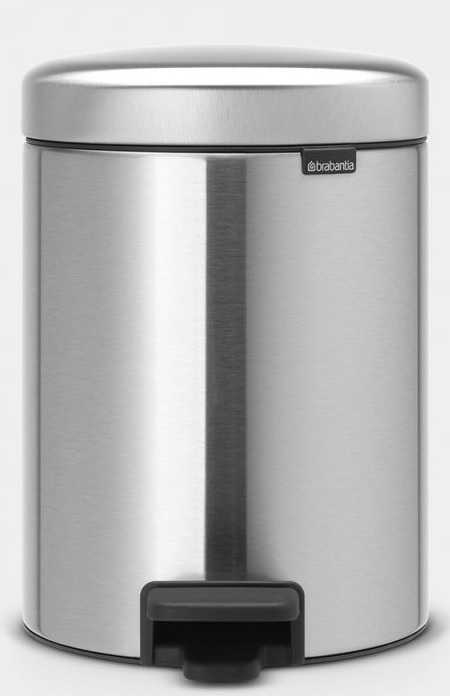 BRABANTIA Newicon Pedal Bin - Matt Steel Fingerprint Proof 5 LT