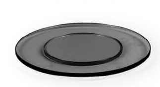 CRASTER Tilt Large Round Black Glass Plinth