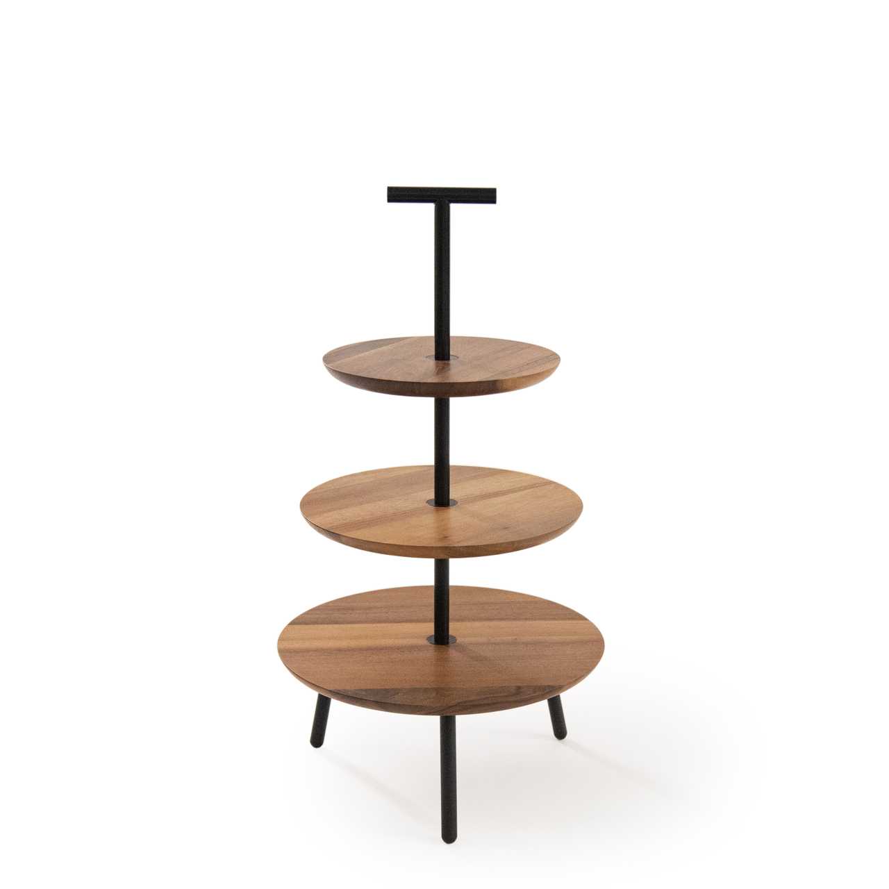 CRASTER Alto Walnut Three-Tier Cake Stand