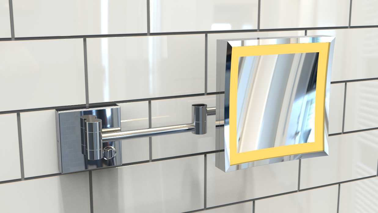 WATERBURY LED Adjustable Square Shaving and Make Up Mirror