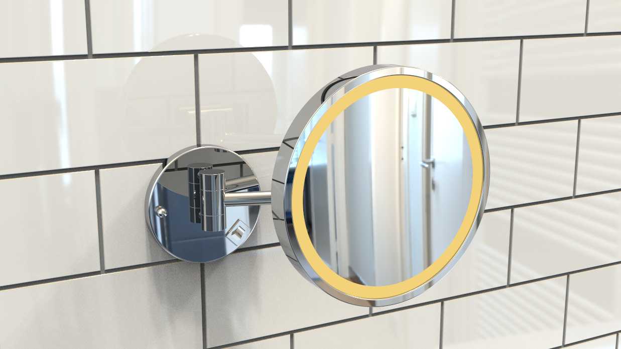 WATERBURY LED Ayarlanabilir Yuvarlak Tıraş ve Makyaj Aynası
