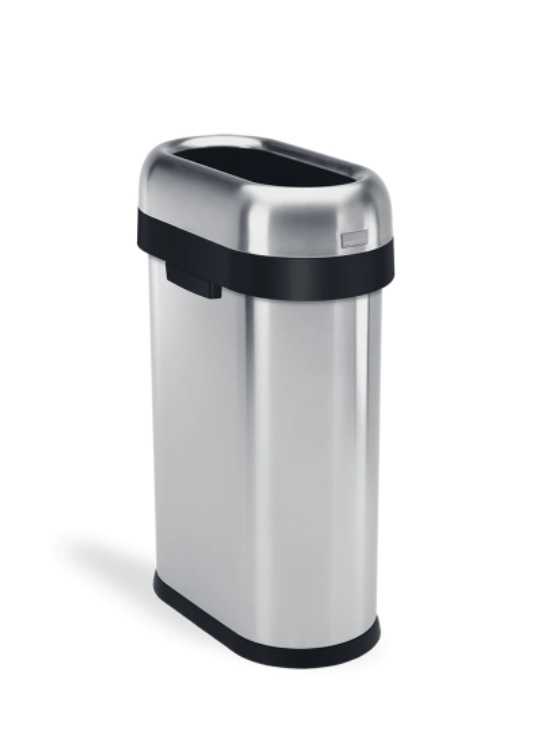 SIMPLE HUMAN Slim Open  Trash Can