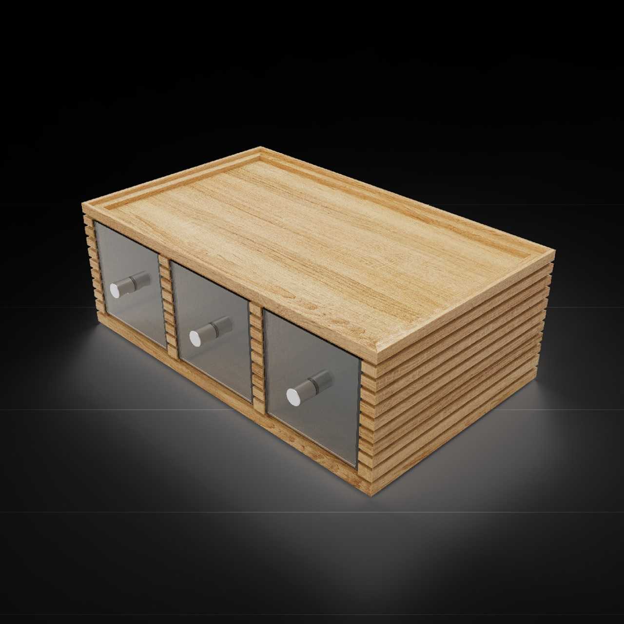 Craster Flow Oak Triple Bread Box