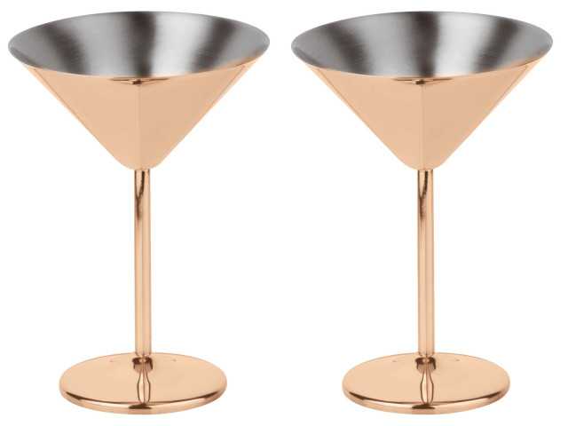 PADERNO Set 2 Martini Cups, Copper