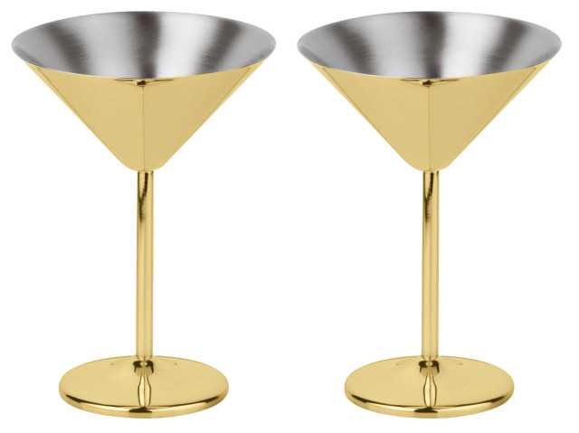PADERNO Set 2 Martini Cups, Gold