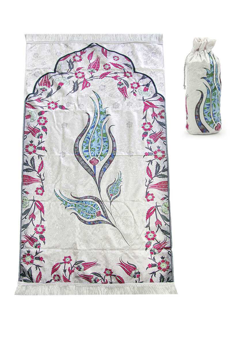 Guestinhouse Kadife İpek Dokulu, Keseli, Ebruli Lale Desenli Seccade