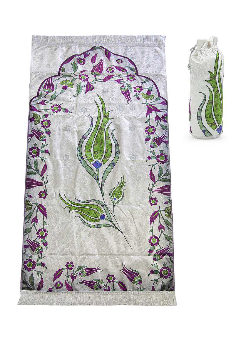 Guestinhouse Kadife İpek Dokulu, Keseli, Ebruli Lale Desenli Seccade