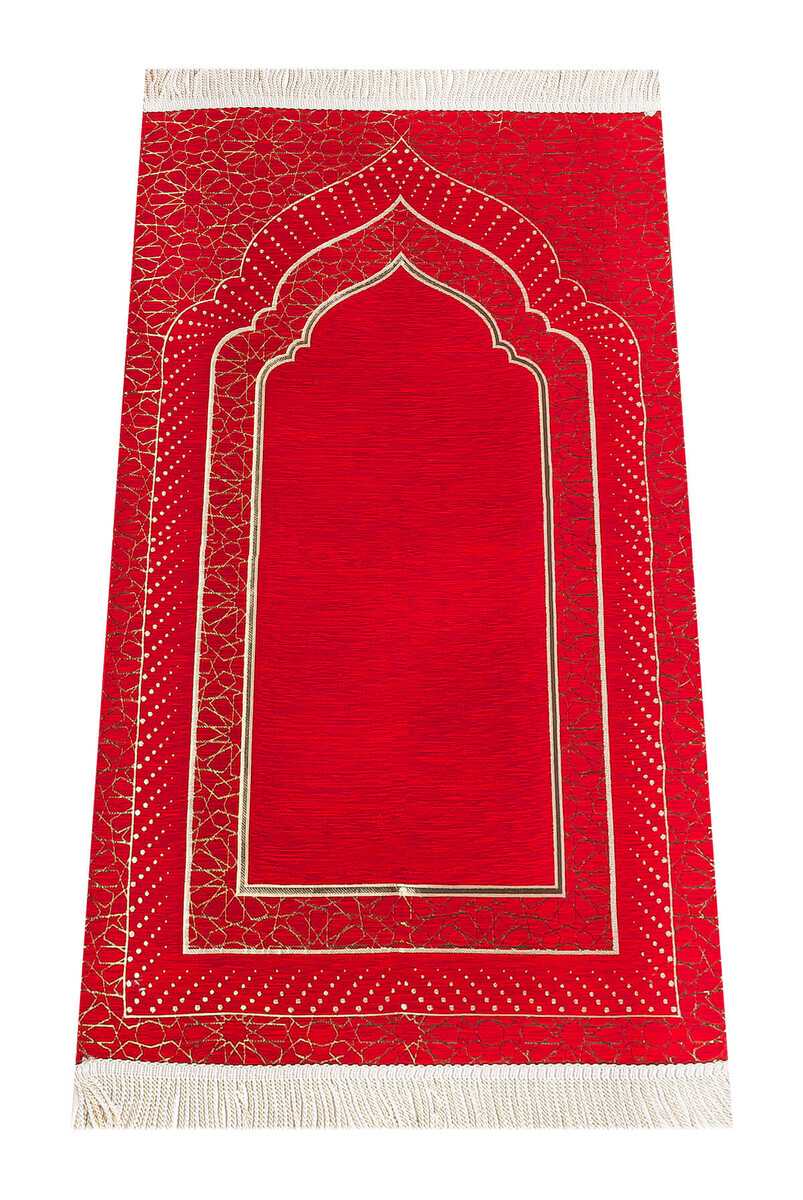 Guestinhouse Mihrab-Patterned, Lined, Chenille Prayer Rug - Red