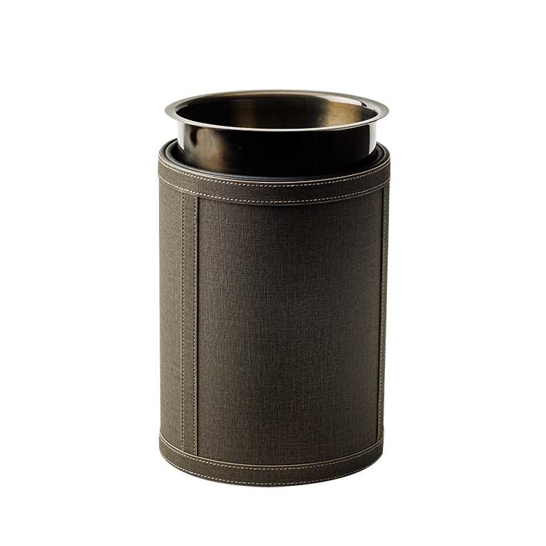 CROWN INTERNATIONAL Valencia Waste Bin with Innerliner, Brown
