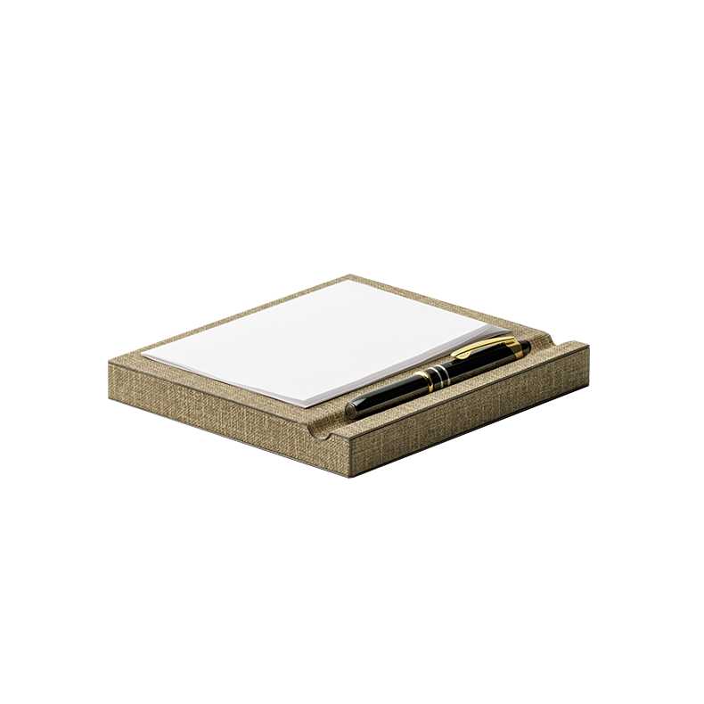 CROWN INTERNATIONAL Notepad Holder with Pen Insert, Beige