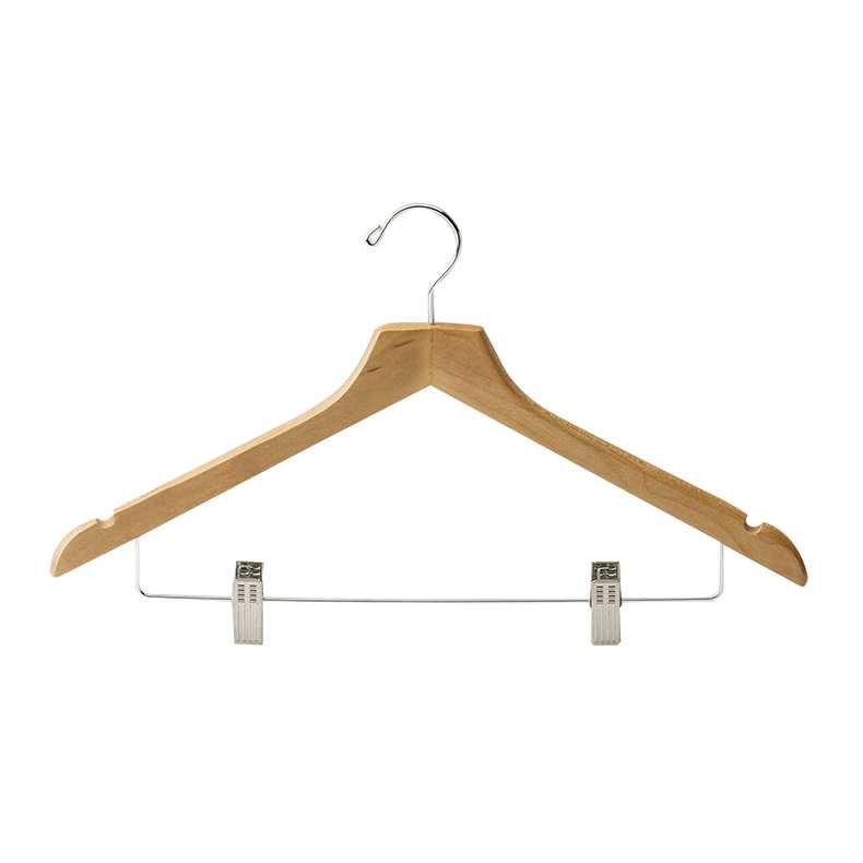 CROWN INTERNATIONAL Wooden Hanger with Clips