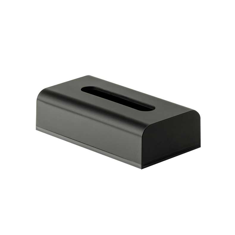 CROWN INTERNATIONAL Tissuebox Rectangular, Black
