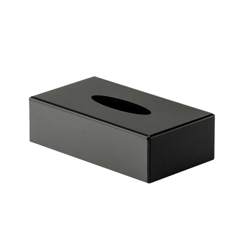 CROWN INTERNATIONAL Tissuebox Rectangular, Black