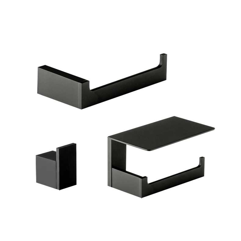 CROWN INTERNATIONAL Styx Black Bathroom Set