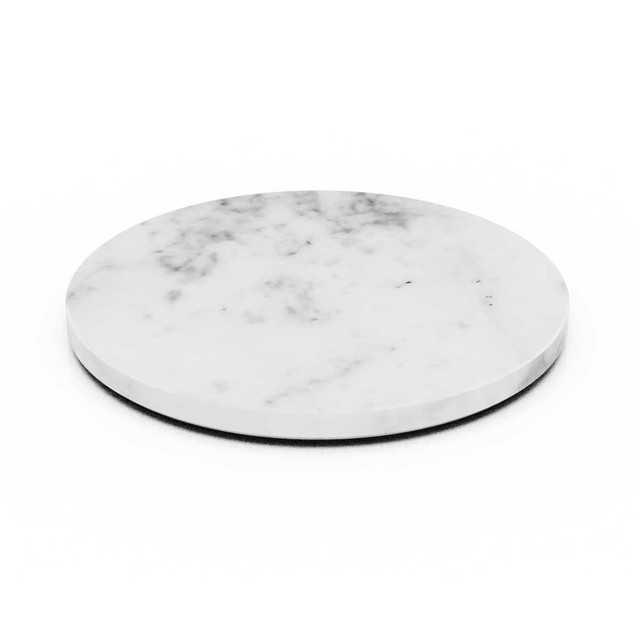 CRASTER Tilt White Marble Plinth - Large Round
