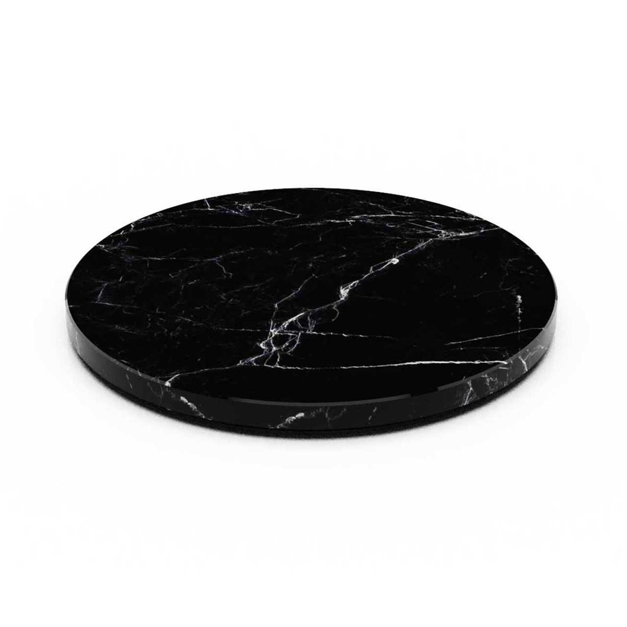 CRASTER Tilt Grey Marble Plinth - Large Round