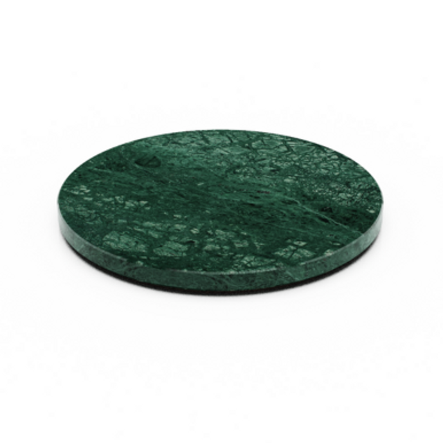 CRASTER Tilt Green Marble Plinth - Large Round
