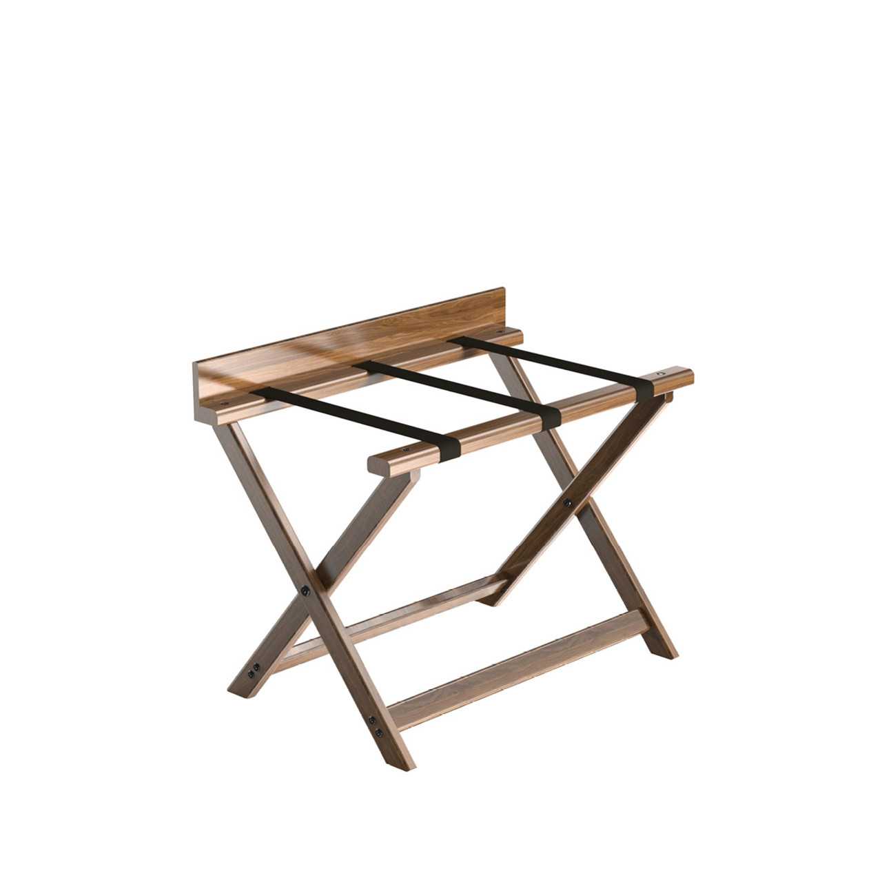 CRASTER Bedroom Luggage Rack with Backboard – Walnut