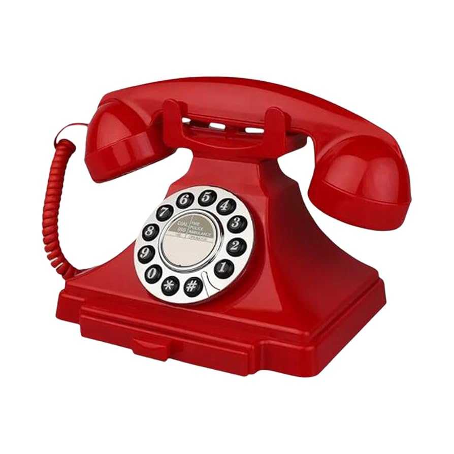 Retro Kablolu Telefon - Kırmızı