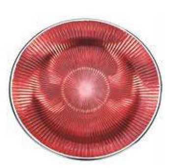 IVV Lirica Ishtar Plate in red decorated glass silver-plated