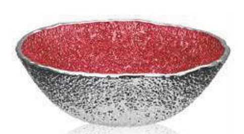IVV Lirica Special Bowl in red decorated glass silver-plated