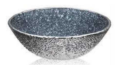 IVV Lirica Special Bowl in blue decorated glass silver-plated