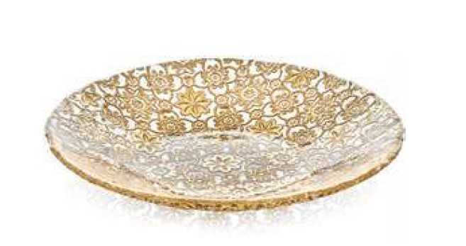IVV Arabesque Centerpiece in gold leaf decorated glass