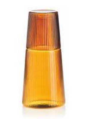 IVV Narciso Jug with pleated tumbler in amber borosilicate glass