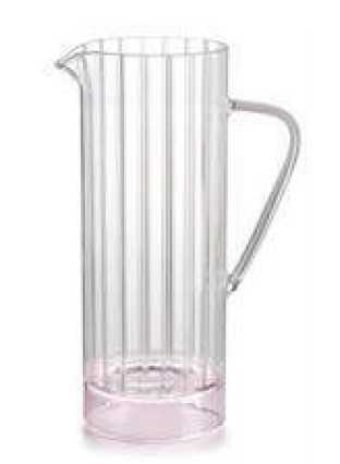 IVV Quattro Note Clear borosilicate glass pleated carafe with pink base