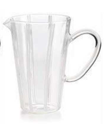 IVV Soul Borosilicate glass pitcher with handle, light blue colored stripes