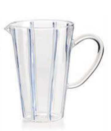 IVV Soul Borosilicate glass pitcher with handle, blue colored stripes