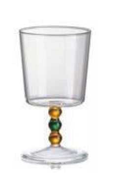 IVV Collier Pitcher in clear borosilicate glass with green and amber balls handle