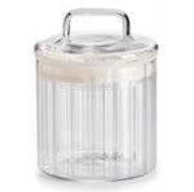 IVV Luce Pleated sugar bowl with lid in clear borosilicate glass