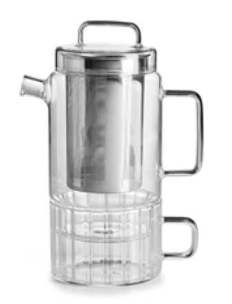 IVV Luce Tea for one in clear borosilicate glass