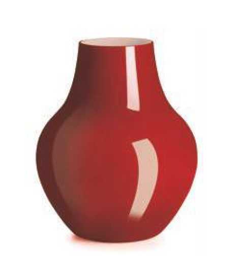 IVV Soho Cold cut red/milkwhite cased glass vase