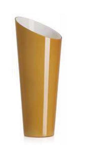 IVV Orizzonte Oblique cold cut cognac/milkwhite cased glass vase