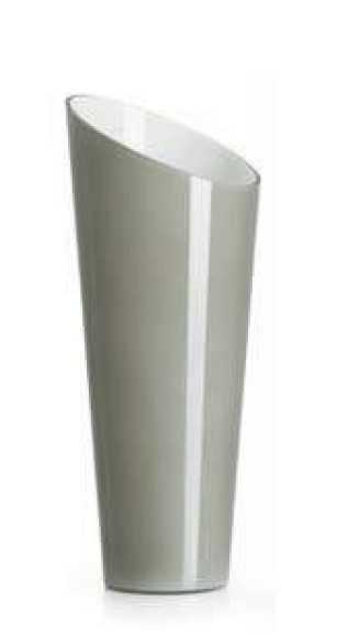 IVV Orizzonte Oblique cold cut gray/milkwhite cased glass vase