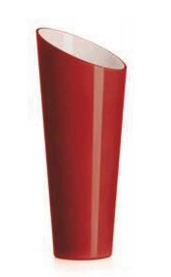 IVV Orizzonte Oblique cold cut red/milkwhite cased glass vase