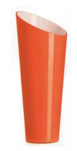 IVV Orizzonte Oblique cold cut orange/milkwhite cased glass vase