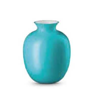 IVV Rialto Cold cut light blue/milkwhite cased glass vasee