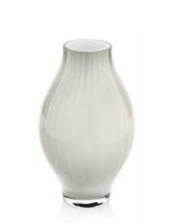 IVV Arianna White ceramic vase with cold-cut milk white interior