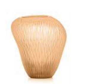 IVV Carving Peach satin vase with wavy vertical grinding