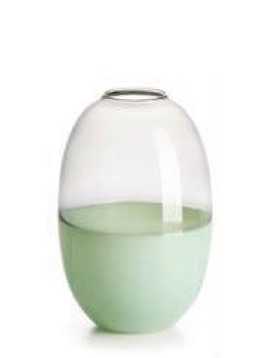 IVV Scarlet Clear borosilicate glass vase milk effect green and clear grey