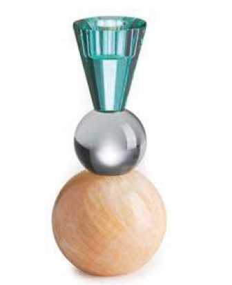 IVV Mar-Ball Two-tone blue and light blue glass candlestick with marble base