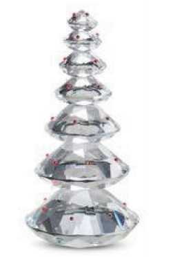 IVV Riflessi 7-tier clear glass Christmas tree with red dots