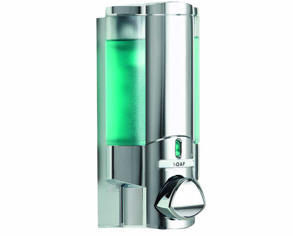 AVIVA I Chrome Dispenser with Translucent Bottles